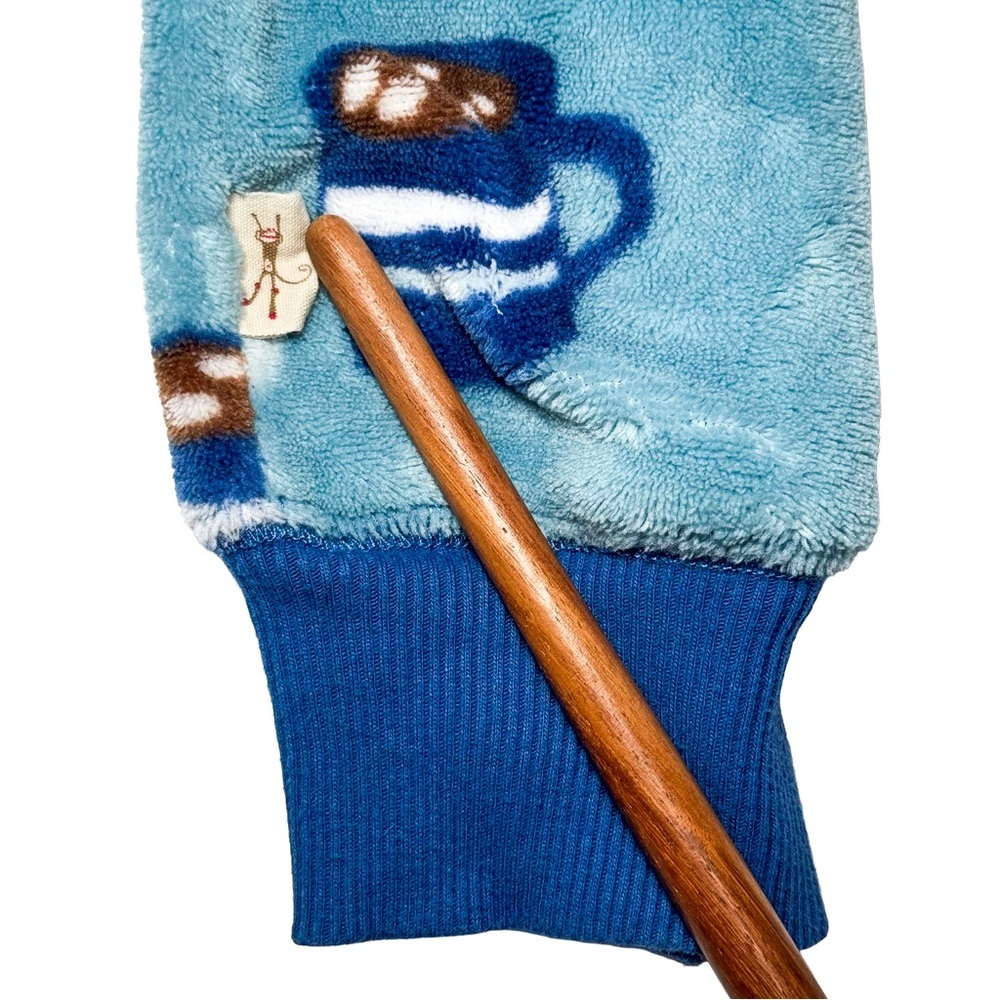 Munki Munki Womens Blue Hot‎ Cocoa Fleece Hooded One Piece Pajama Small Ears Zip - Picture 11 of 14